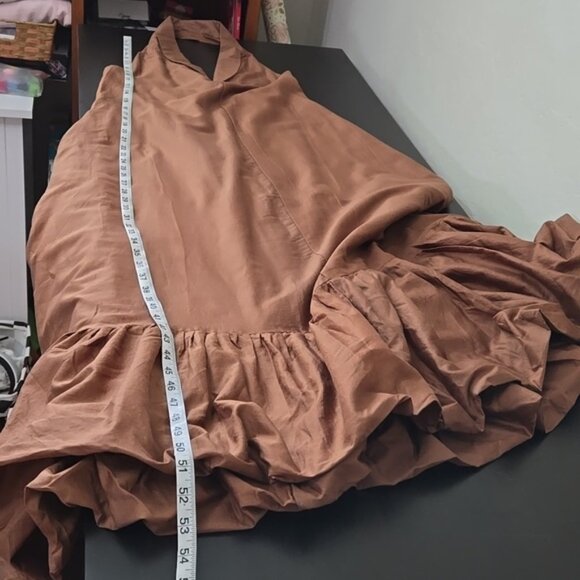Nikita Mhaisaikar Brown Dress Elegant Brown Halter Maxi Dress Size 8 - Picture 14 of 14